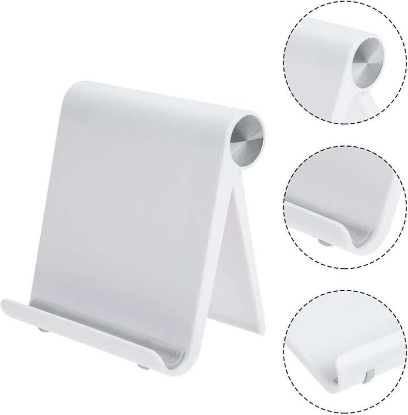 Foldable Desktop Phone Stand Adjustable Tablet Holder Compact Travel Home Use White - Image 4